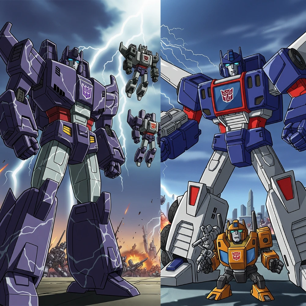 Sideways with Mini-Cons in Transformers: Armada battle scene