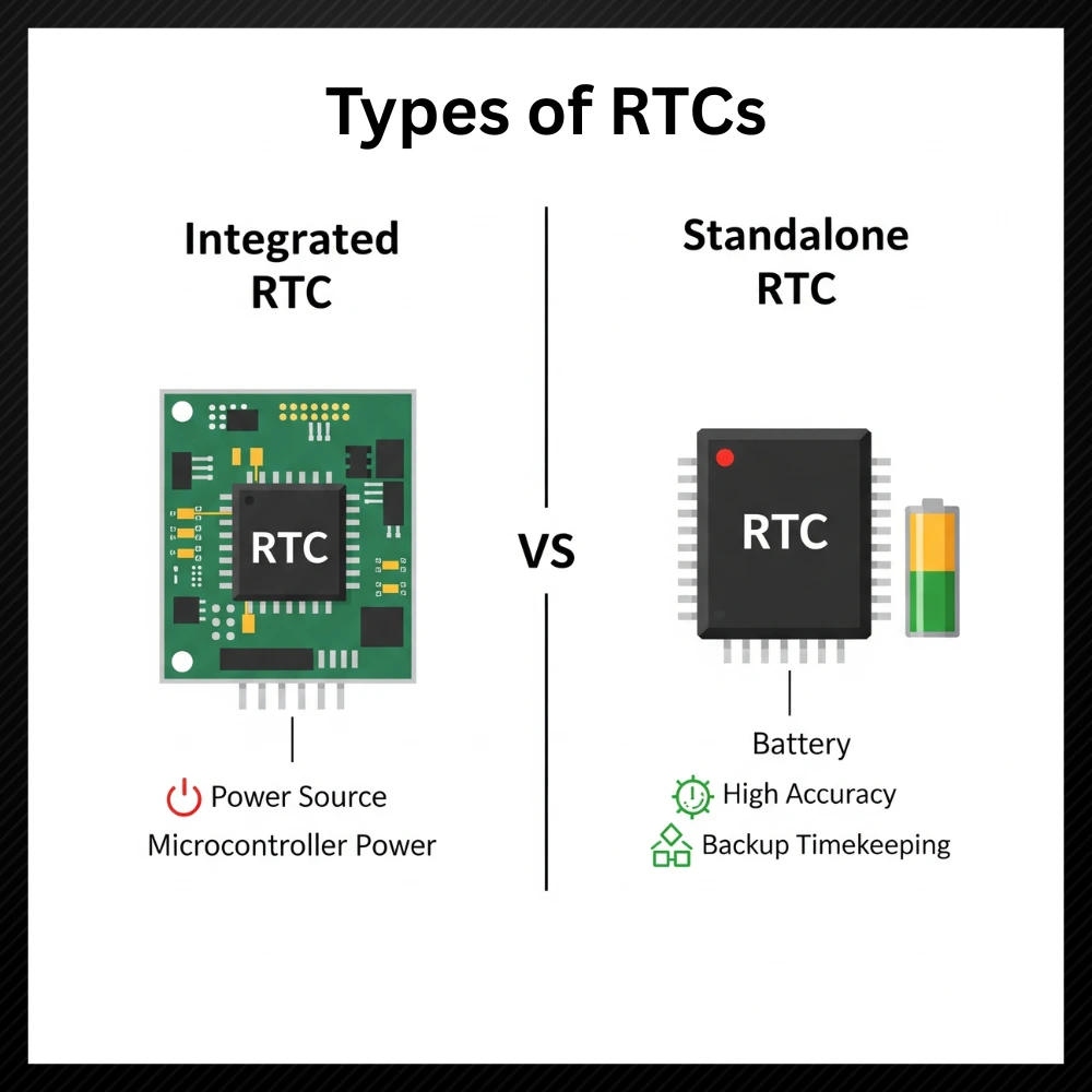 Comparison of integrated vs standalone RTC chips
