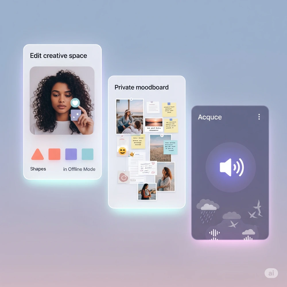 Frehf’s private moodboards, offline mode, and sound layers.