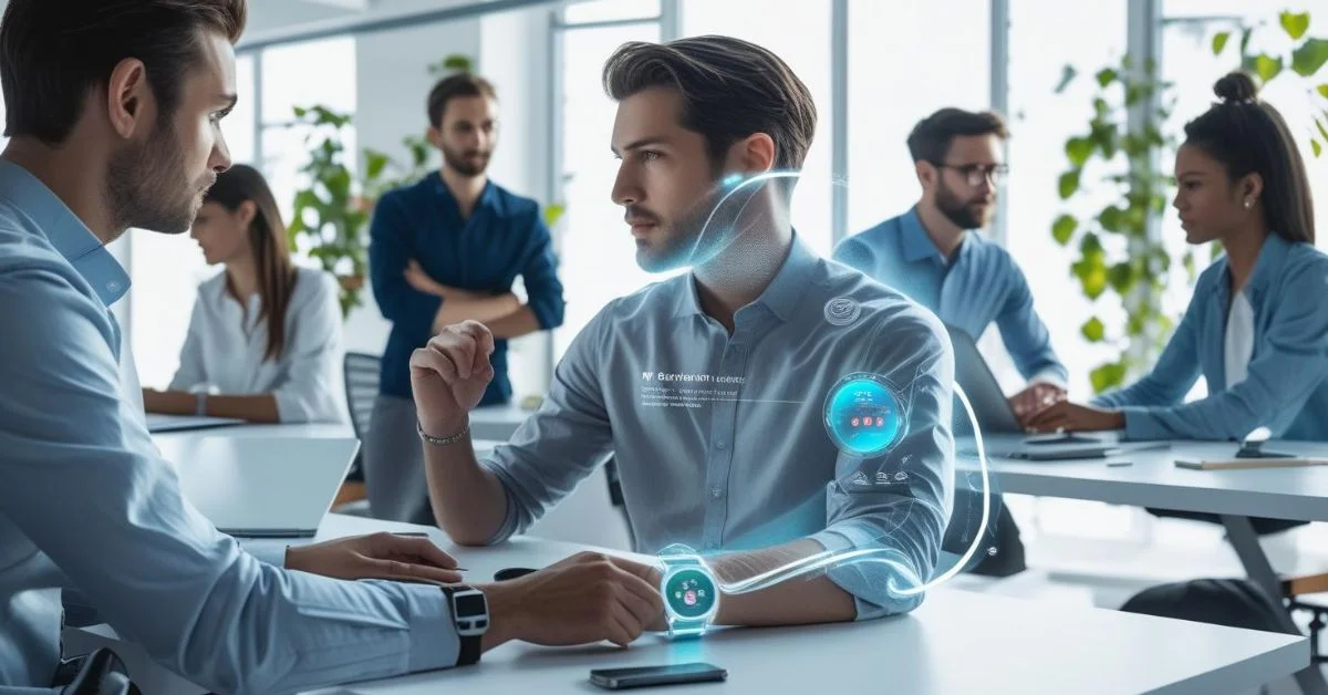 Feature image showing a professional wearing the Toolmilk device while working at a desk, symbolizing focus, wellness, and productivity