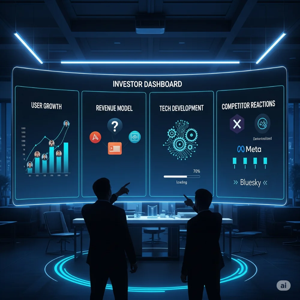 Bluesky investor risks in panel infographic