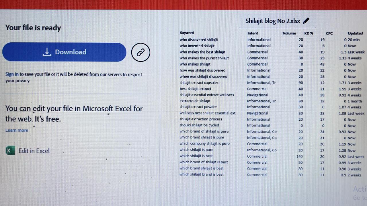 Convert PDF to Excel