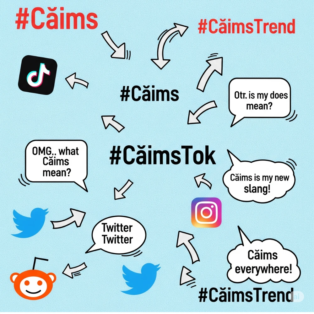 Illustration of slang word “Cñims” going viral on social media