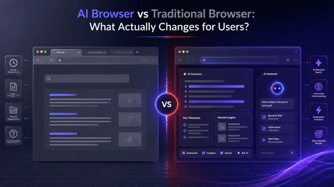 AI Browser vs Traditional Browser What Actually Changes for Users