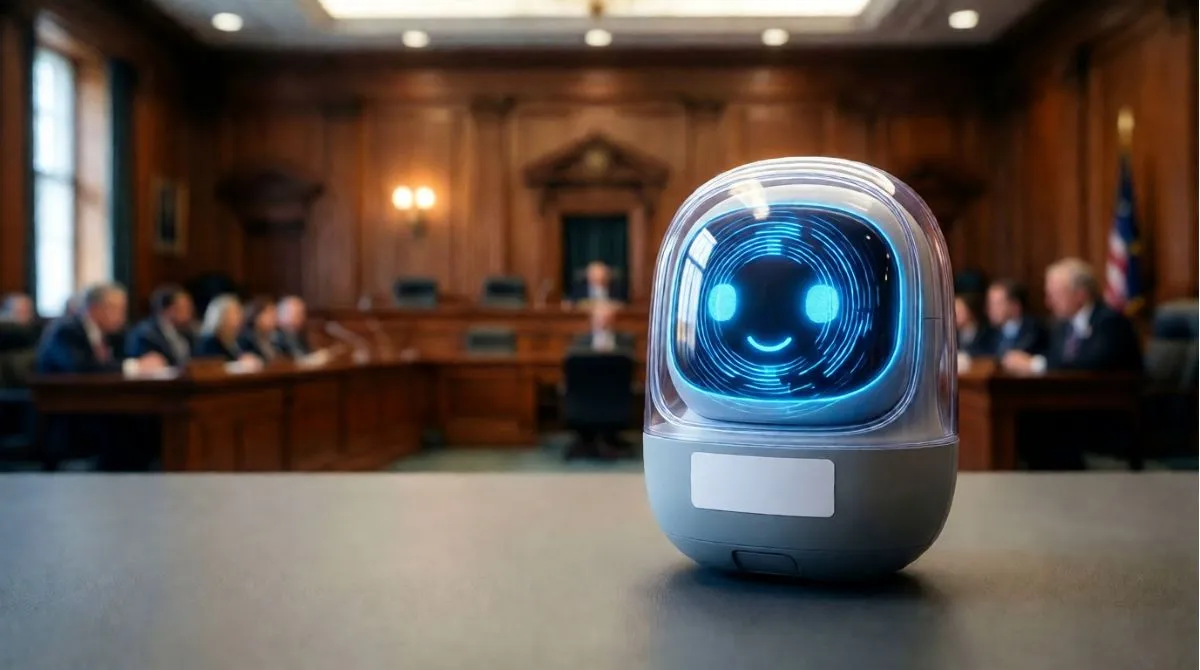 AI-powered children’s toy shown in a regulatory setting representing California’s proposed AI toys ban