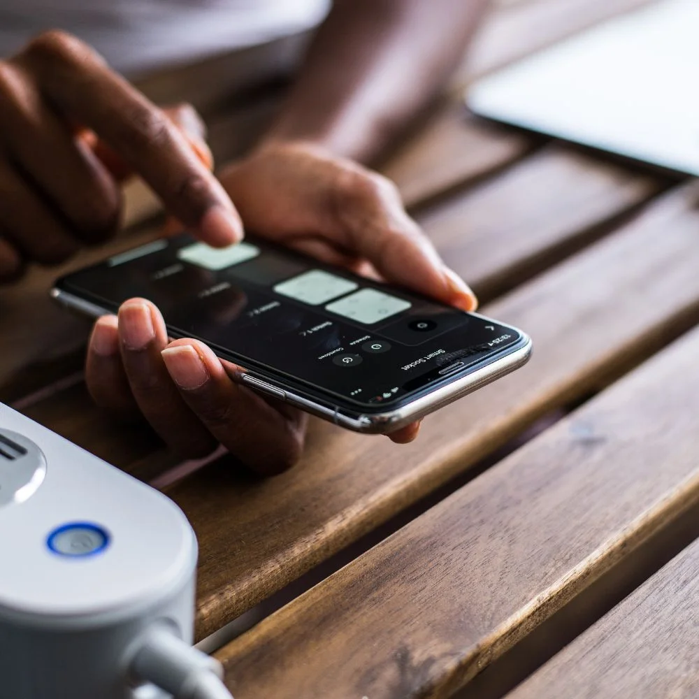black person setting configuration smart home