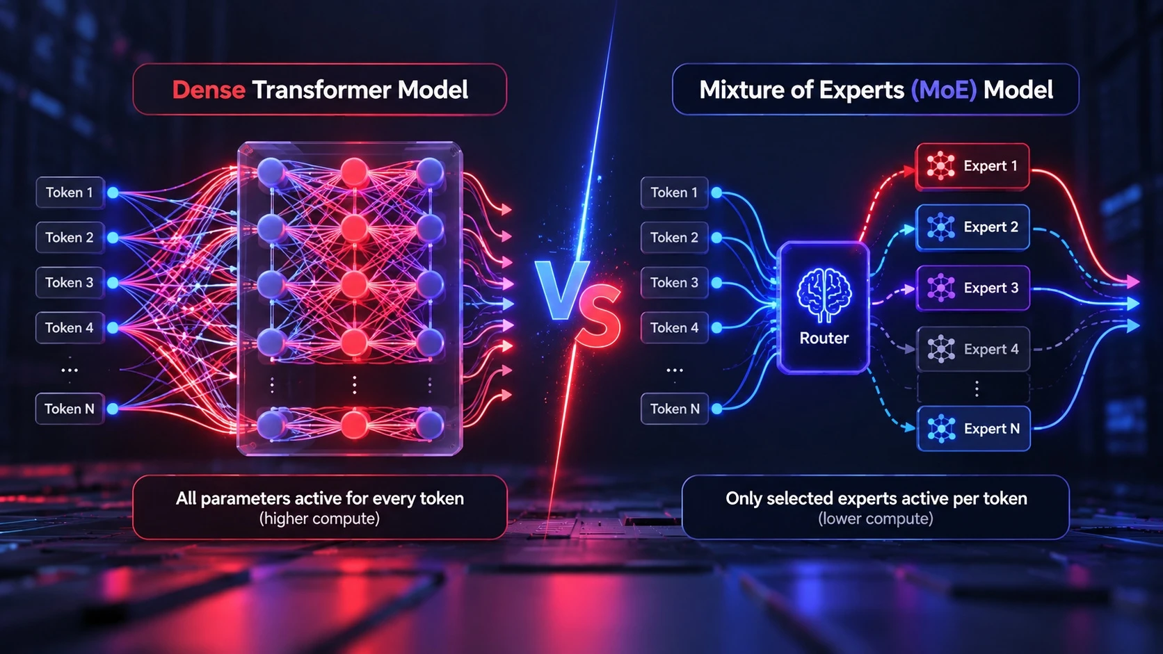 Dense Models Versus Sparse MoE Models