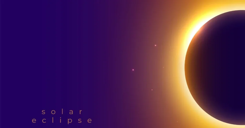 elegant-solar eclipse banner with bright beam effect