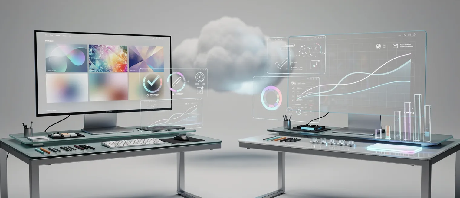 Side-by-side conceptual comparison of two AI image generation workflows emphasizing prompt accuracy, image quality, control, and performance.