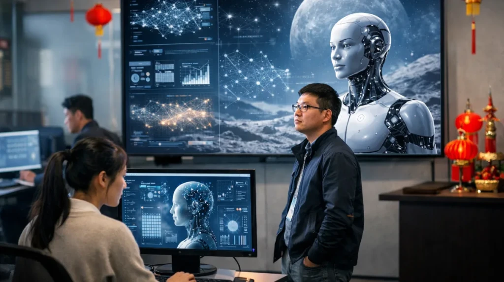 Researchers developing GLM AI Models in Lunar New Year lab setting