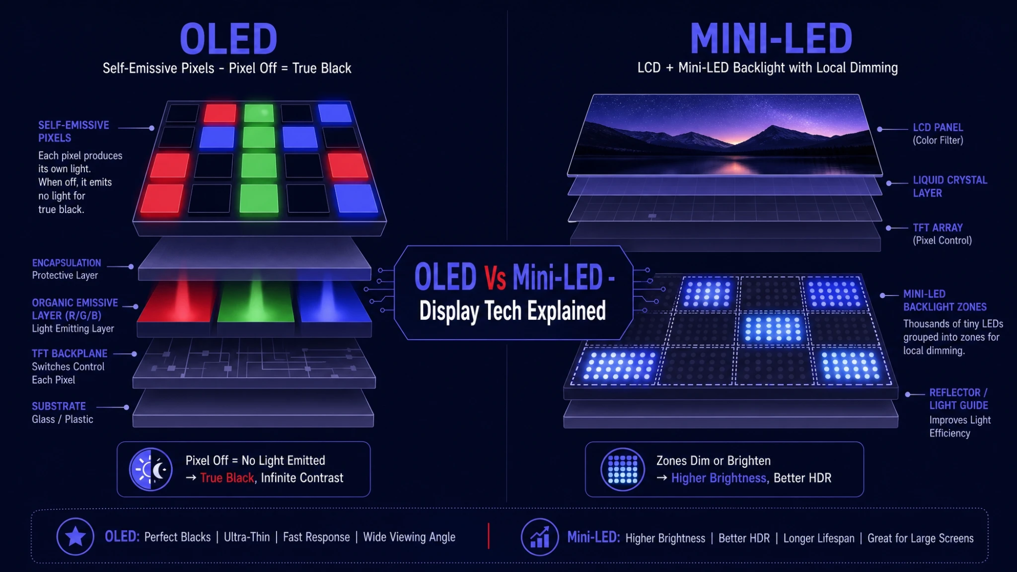 How OLED And Mini LED Work