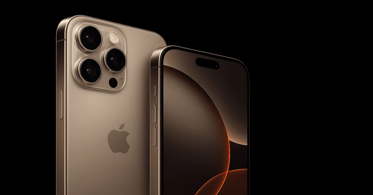 Apple iPhone 16 Pro gold with triple camera and display