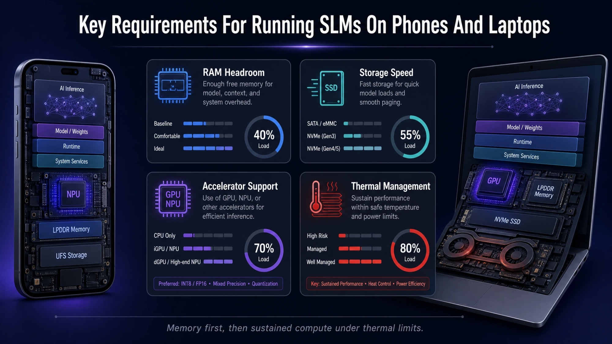 Key Requirements For Running SLMs On Phones And Laptops