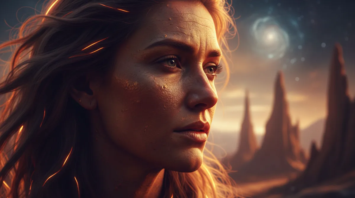 A stylized AI-generated portrait with dramatic rim lighting and cinematic color grading representing Midjourney's artistic output quality