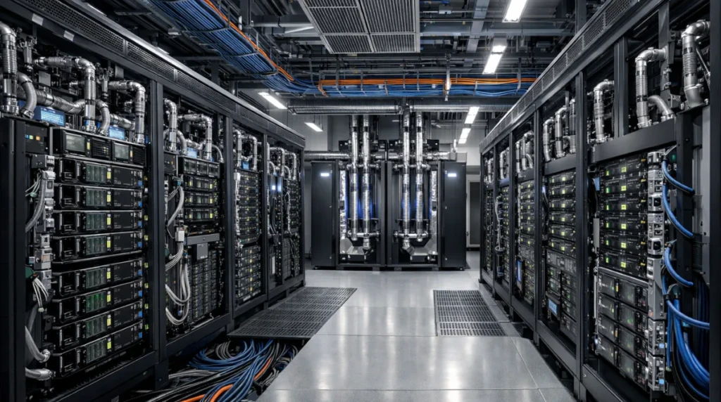 Next-generation AI data center infrastructure representing the Nvidia Vera Rubin Platform