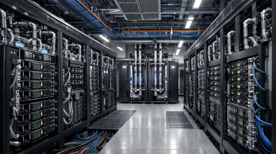 Next-generation AI data center infrastructure representing the Nvidia Vera Rubin Platform