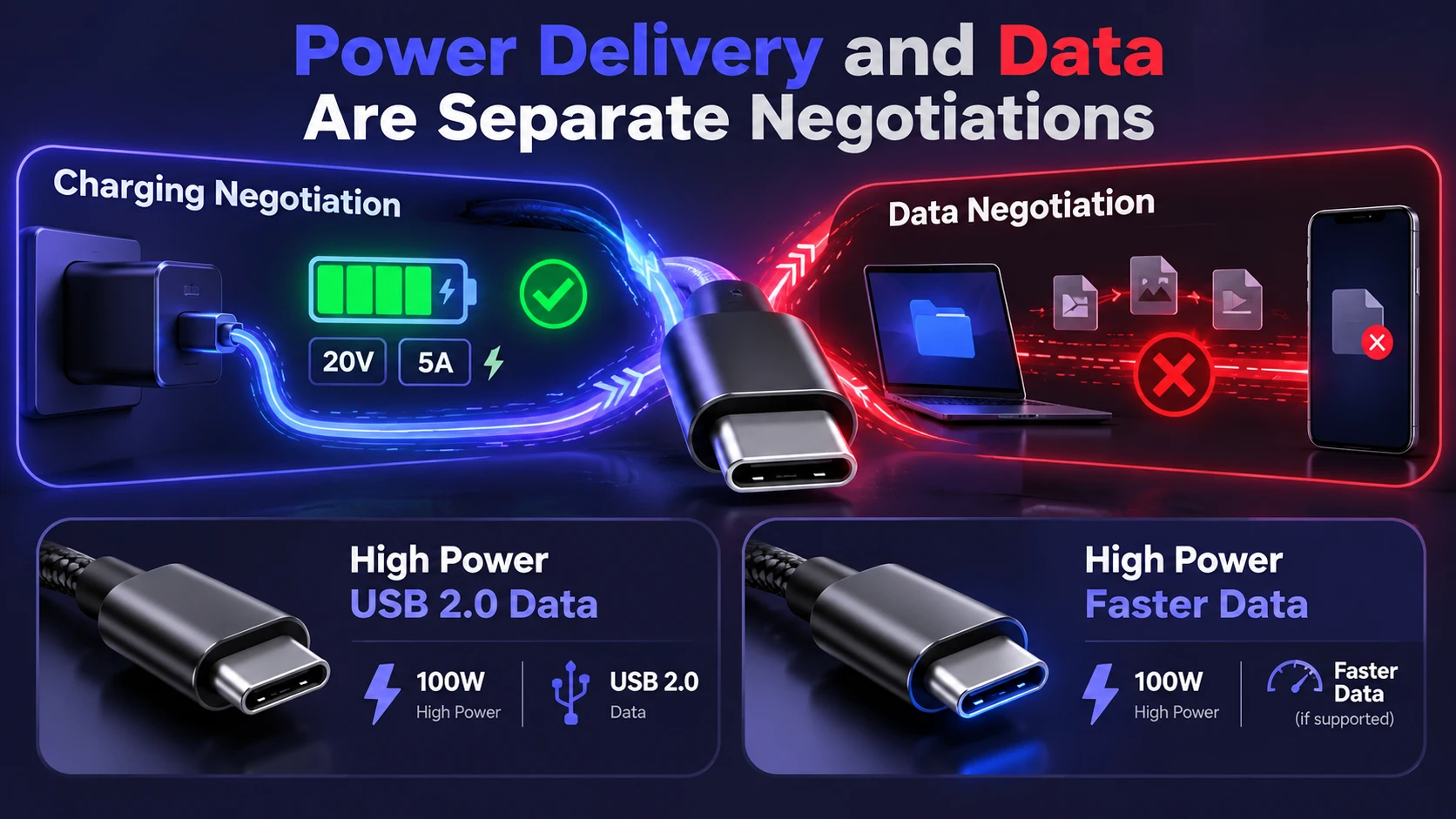 Power Delivery and Data are Separate Negotiations