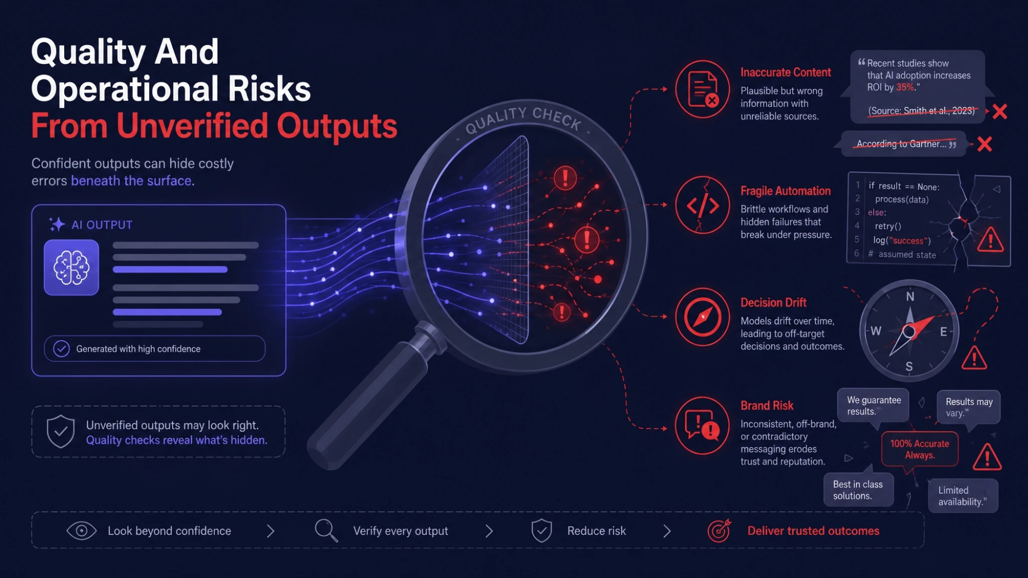 Quality And Operational Risks From Unverified Outputs
