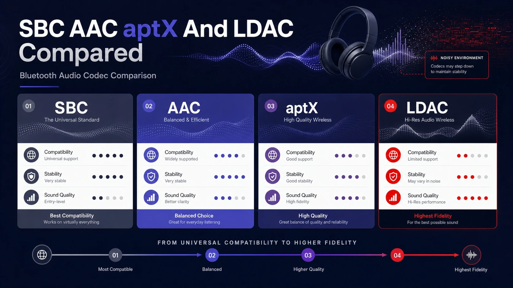 SBC AAC aptX And LDAC Compared