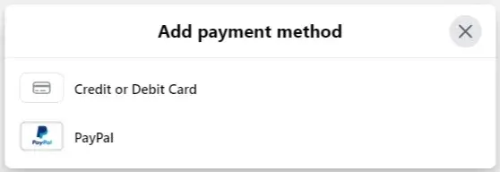 You have two options while setting up Facebook Pay