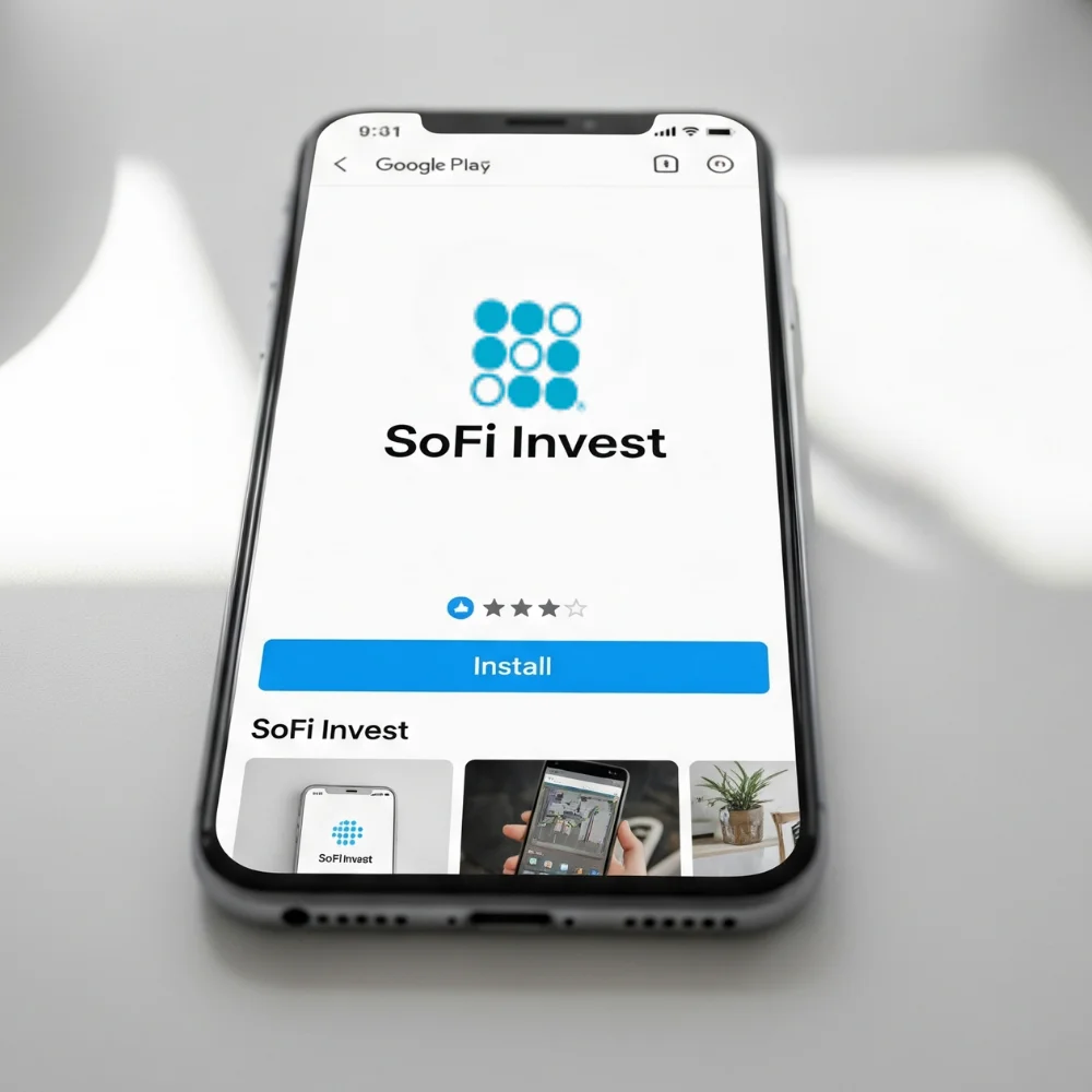 SoFi app logo displayed in Play Store
