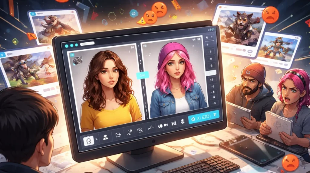 AI tool editing a public image on X as artists protest unauthorized image manipulation