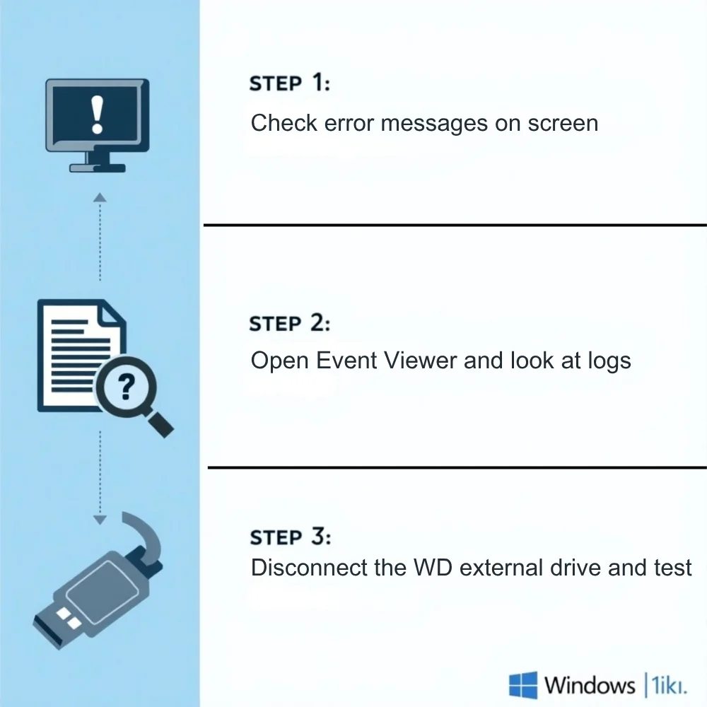 Infographic with wdcsam64.sys check steps