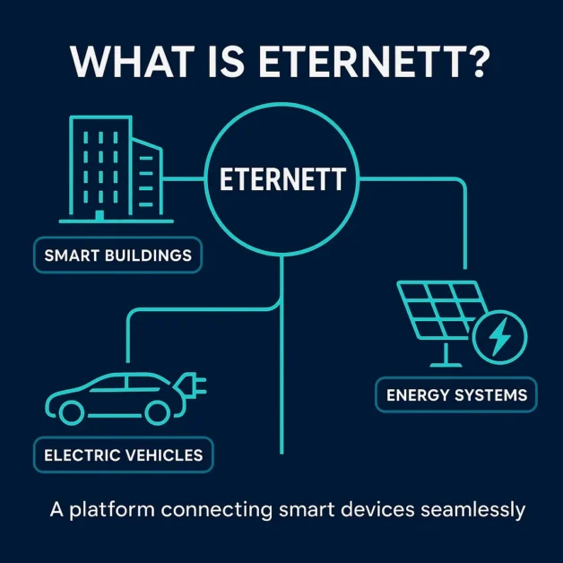 Infographic explaining what Eternett is and how it connects smart infrastructure systems