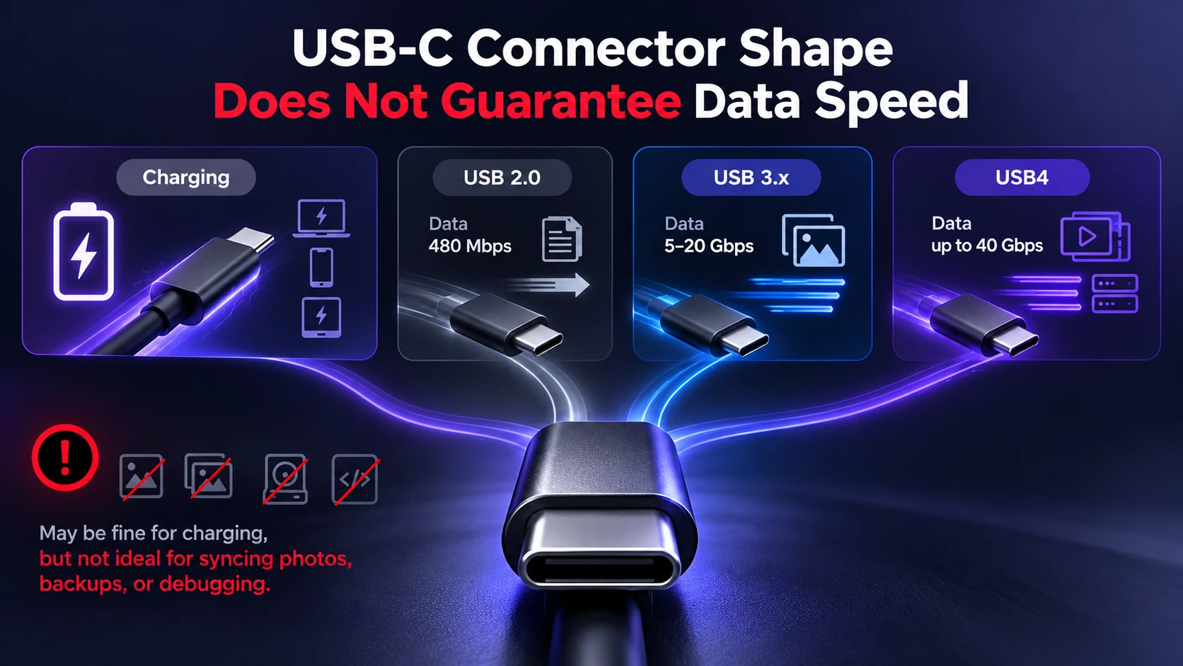Why USB-C Connector Shape Does Not Guarantee Data Speed